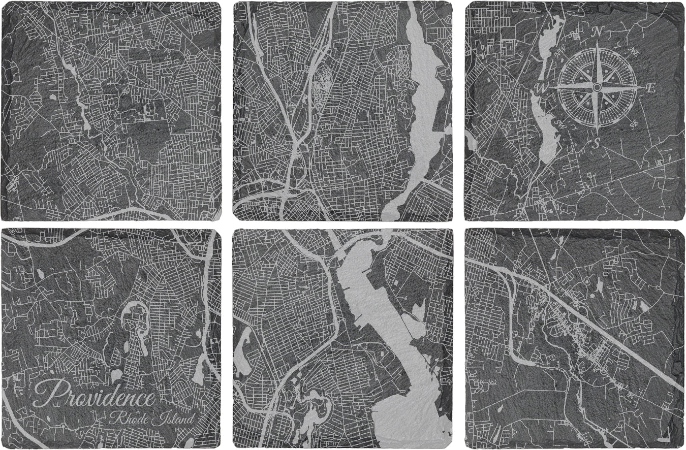 Providence, Rhode Island Square Slate Coaster