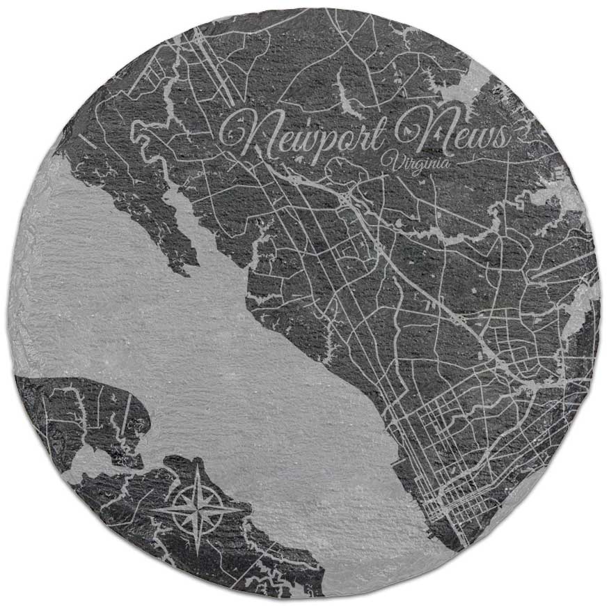 Newport News, Virginia Round Slate Coaster