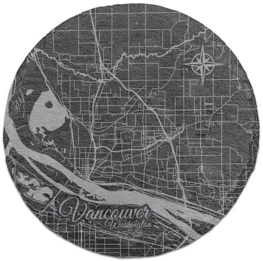 Vancouver, WA Round Slate Coaster