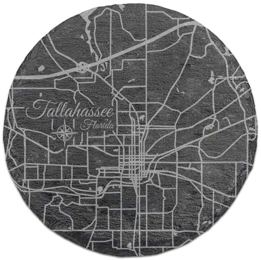 Tallahassee, Florida Round Slate Coaster