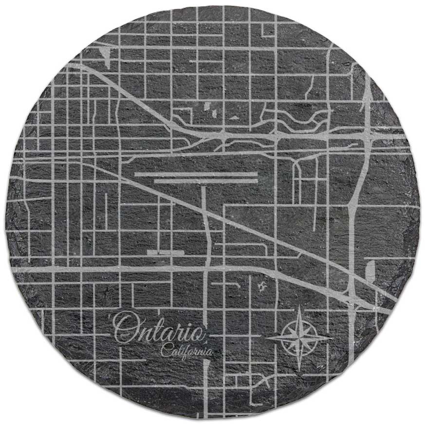 Ontario, California Round Slate Coaster