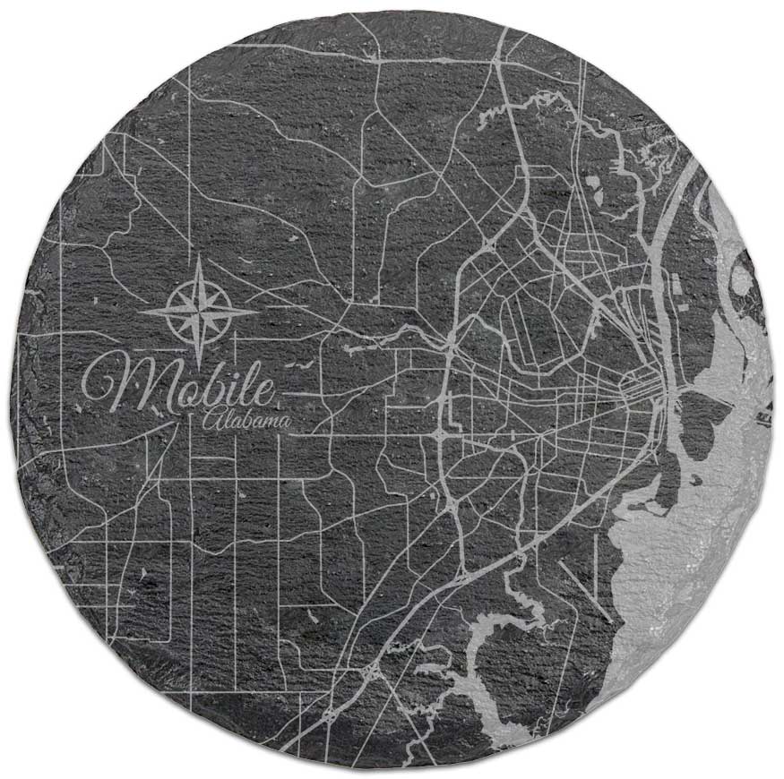 Mobile, Alabama Round Slate Coaster