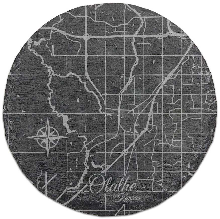 Olathe, Kansas Round Slate Coaster