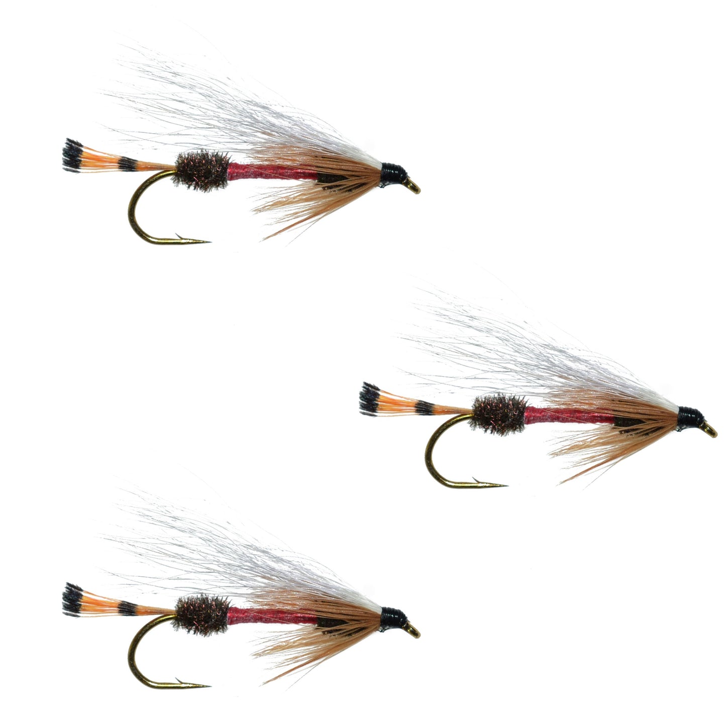 3 Pack Royal Coachman Bucktail Classic Streamer Flies - Hook Size 4