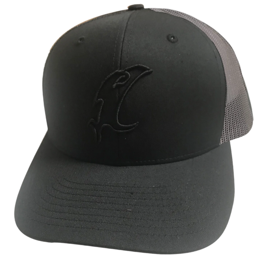 "Vic" Outline Black & Charcoal Adjustable Hat