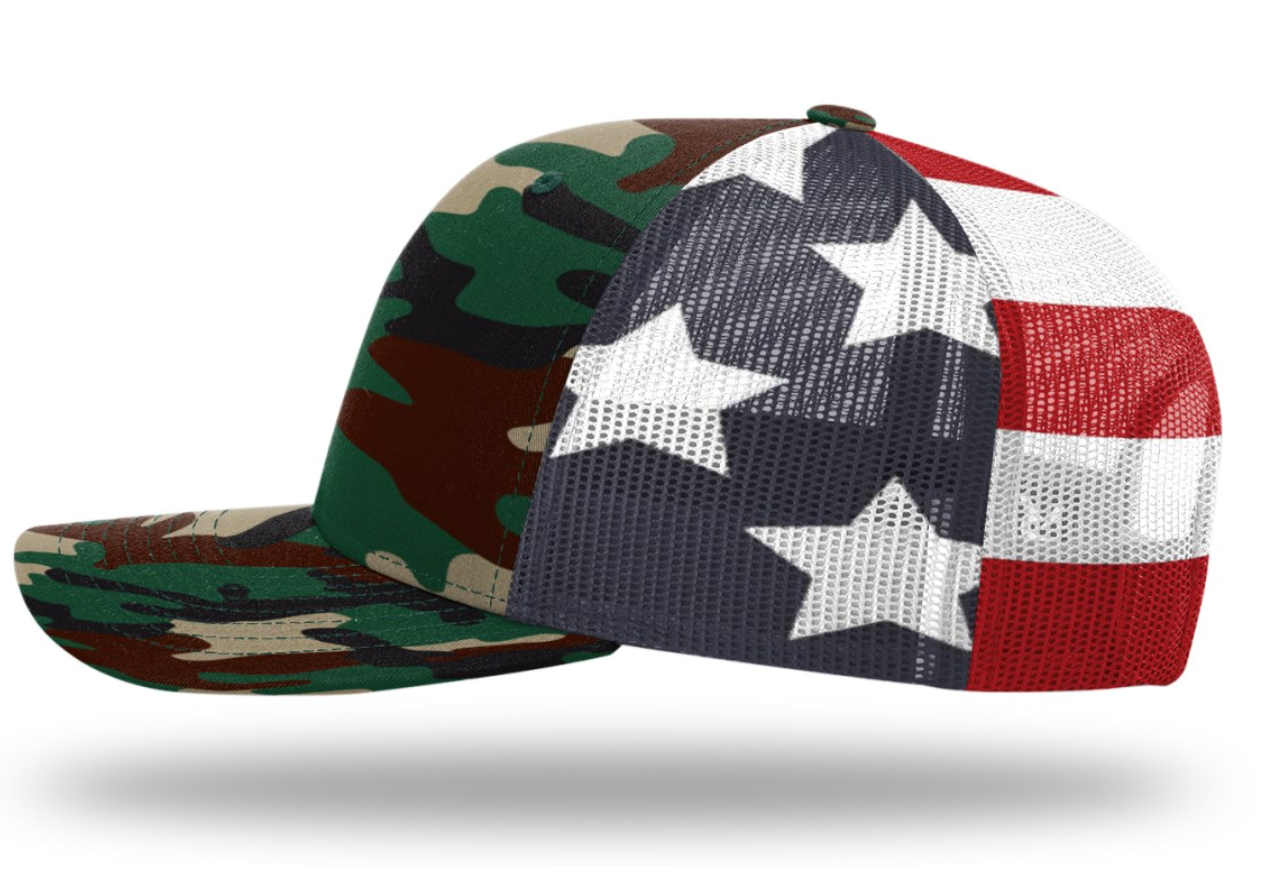Vicious Logo - Green Camo/USA Flag