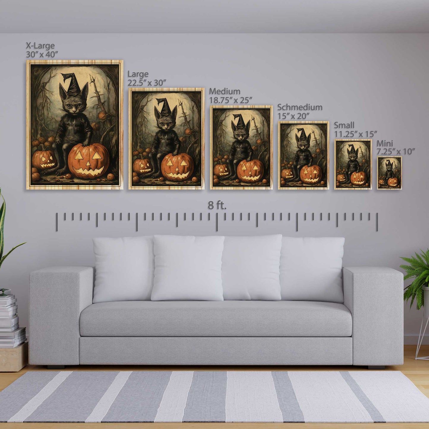 Vintage Cat and Pumpkin