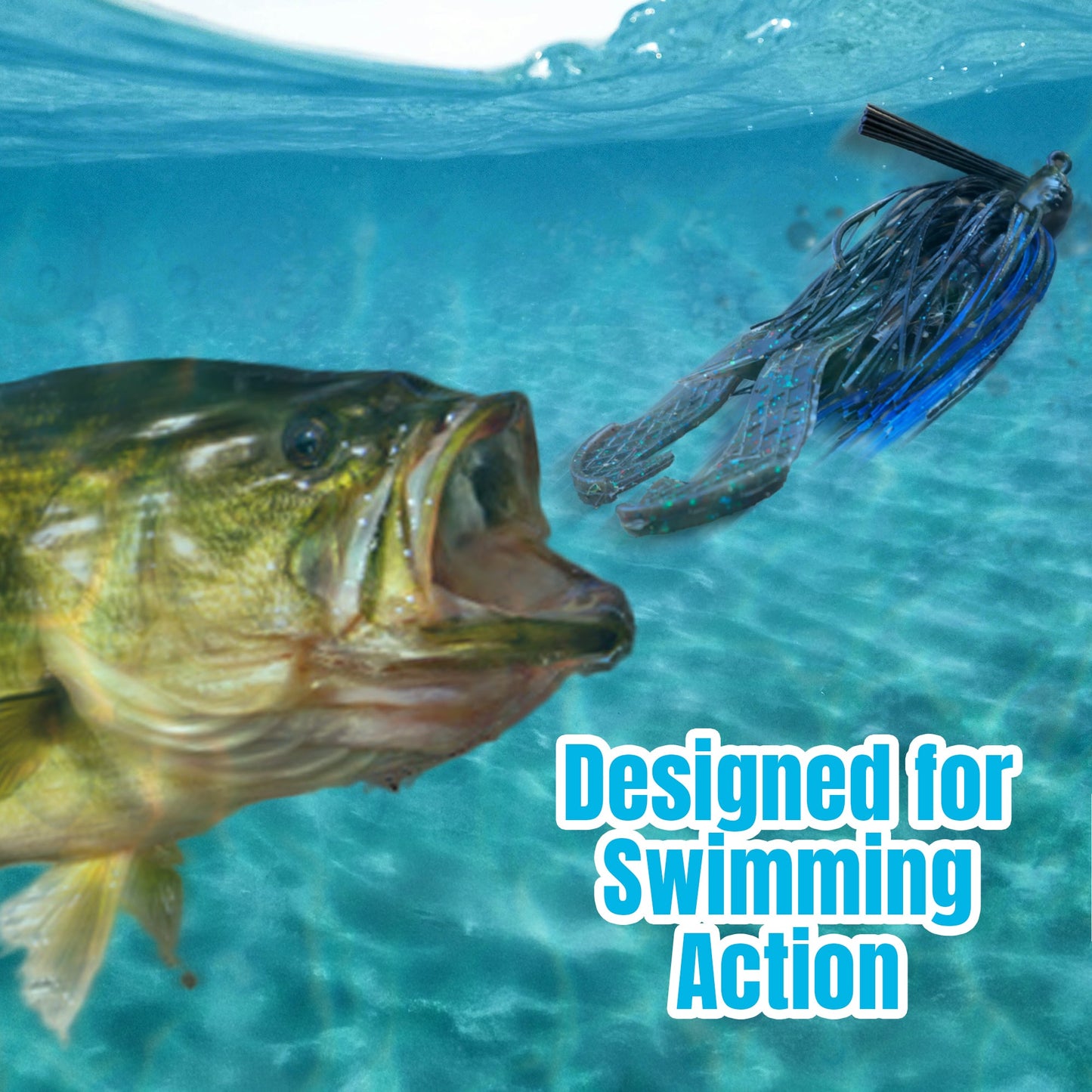 Reaction Tackle Lead Swim Jigs – Premium Weedless Bass Fishing Lures- 3 Pack - New