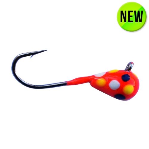 RED WHITE YELLOW BLACK SPOT GLOW TUNGSTEN JIG