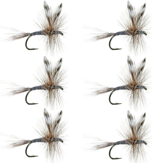 Barbless Adams Classic Dry Fly - Set of 6 - Hook Size 12