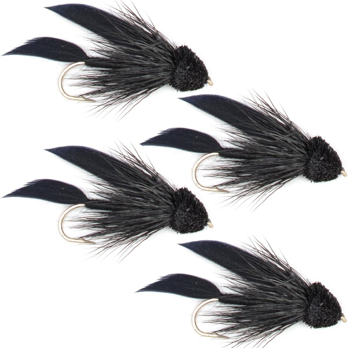 Ligas Marabou Muddlers Black Streamers – 6 Mosche Da Pesca Taglia 6 Per Pesca A Mosca