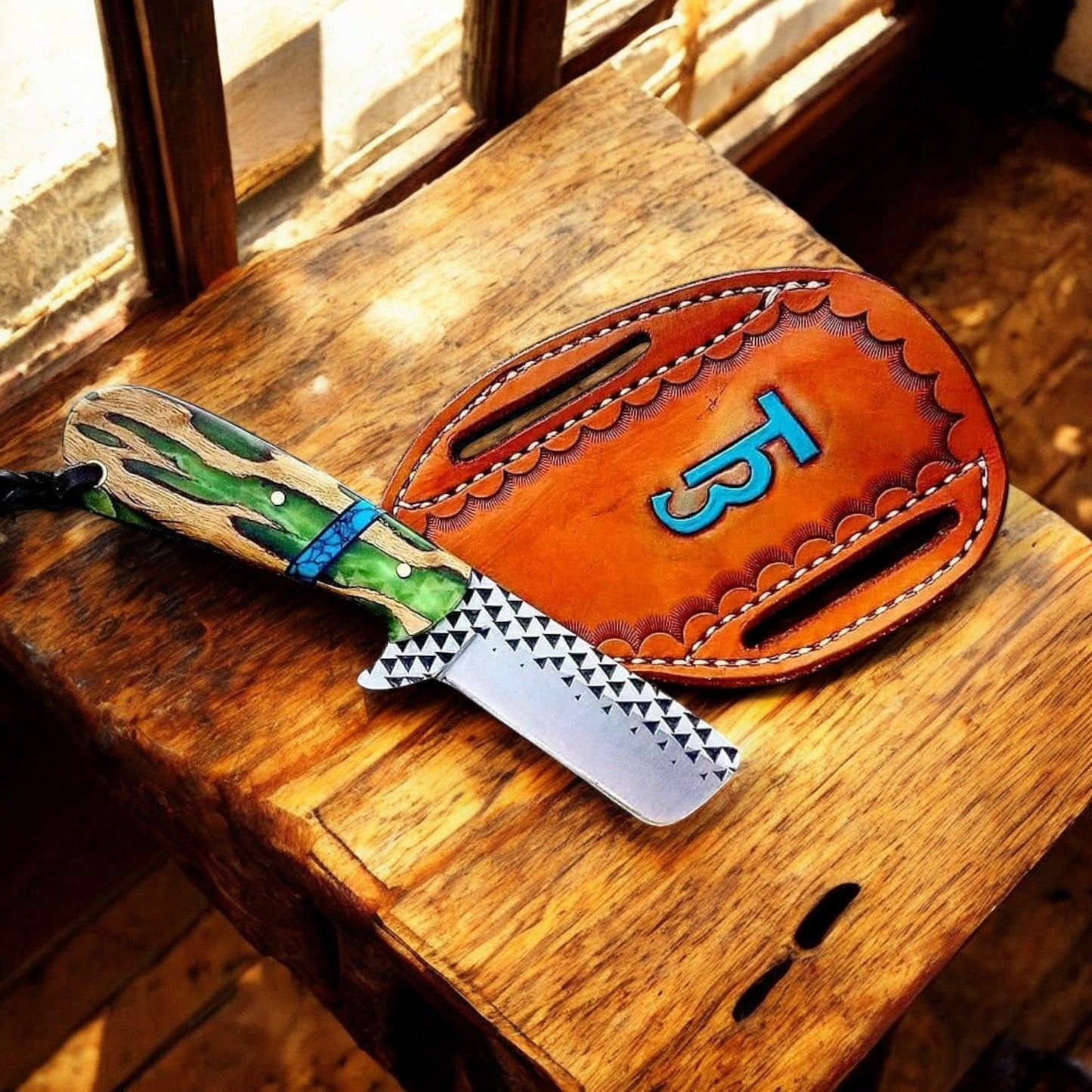 Custom Handmade Bull Cutter Knife – 7.25" Rasp Tool Steel Blade