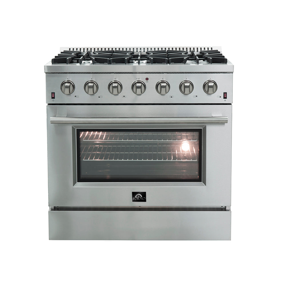 Forno FFSGS6244-36 WHT/BLK/RED/BLU Galiano - Gold Professional 36" Freestanding Door Gas Range