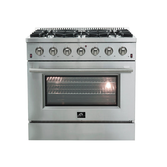 Forno FFSGS6244-36 WHT/BLK/RED/BLU Galiano - Gold Professional 36" Freestanding Door Gas Range