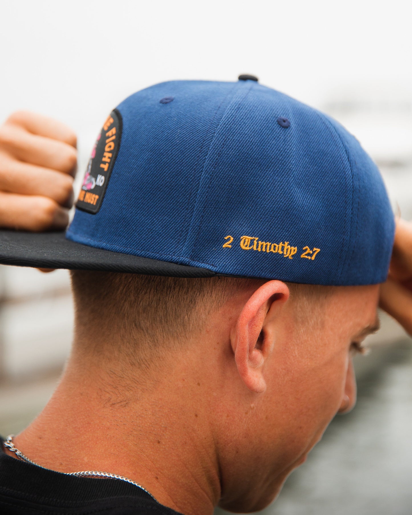 Finish The Fight Blue Snapback Hat