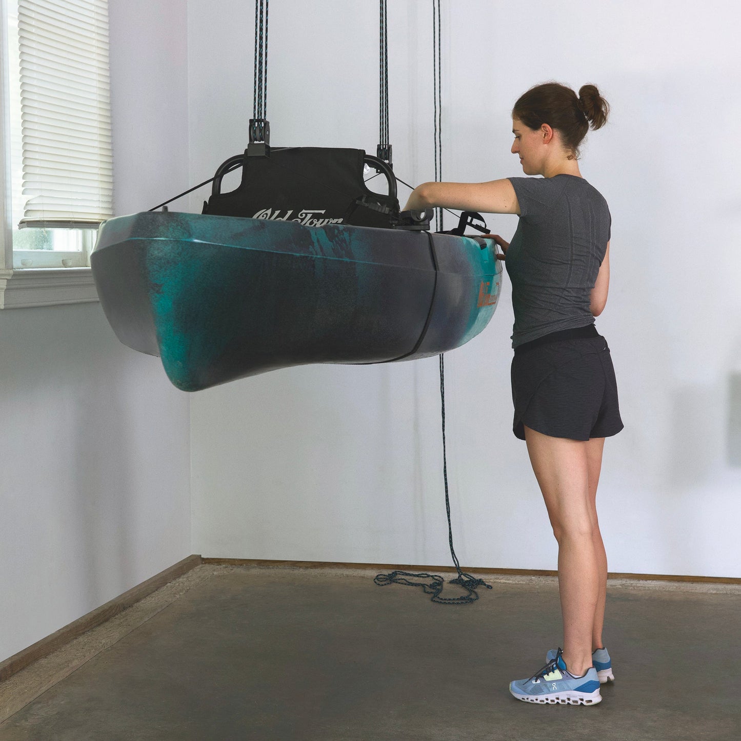 Heavy Duty Kayak Hoist Garage Ceiling Storage Hoist | Holds up to 150 lbs | 18' Lift