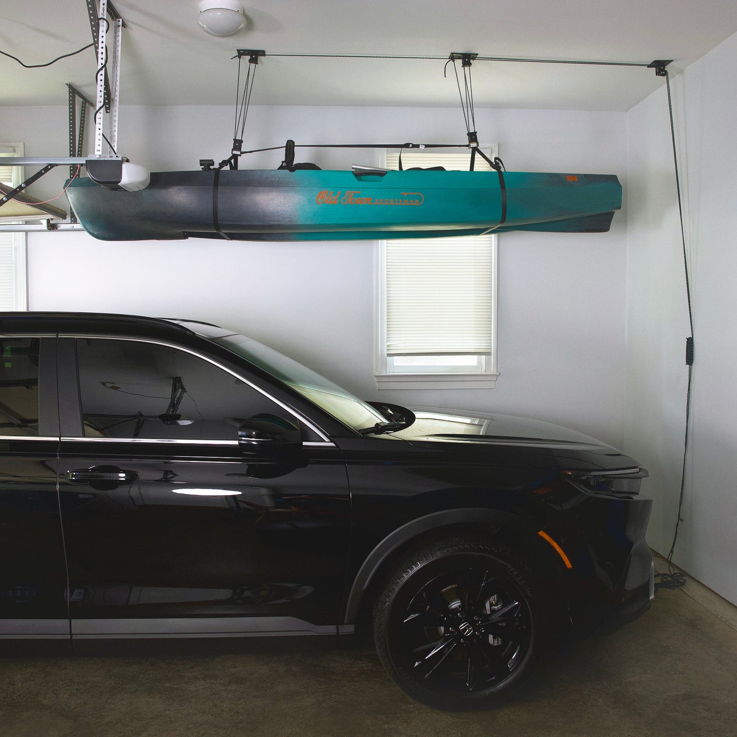 Heavy Duty Kayak Hoist Garage Ceiling Storage Hoist | Holds up to 150 lbs | 18' Lift