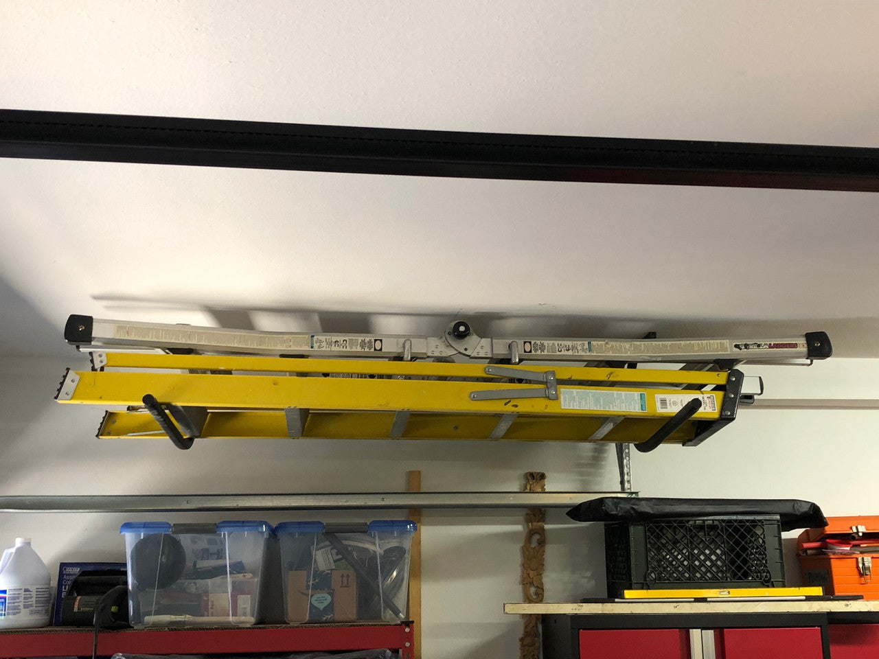 Hi-Port 1 | Ladder Storage Ceiling Rack | Holds 50 lbs