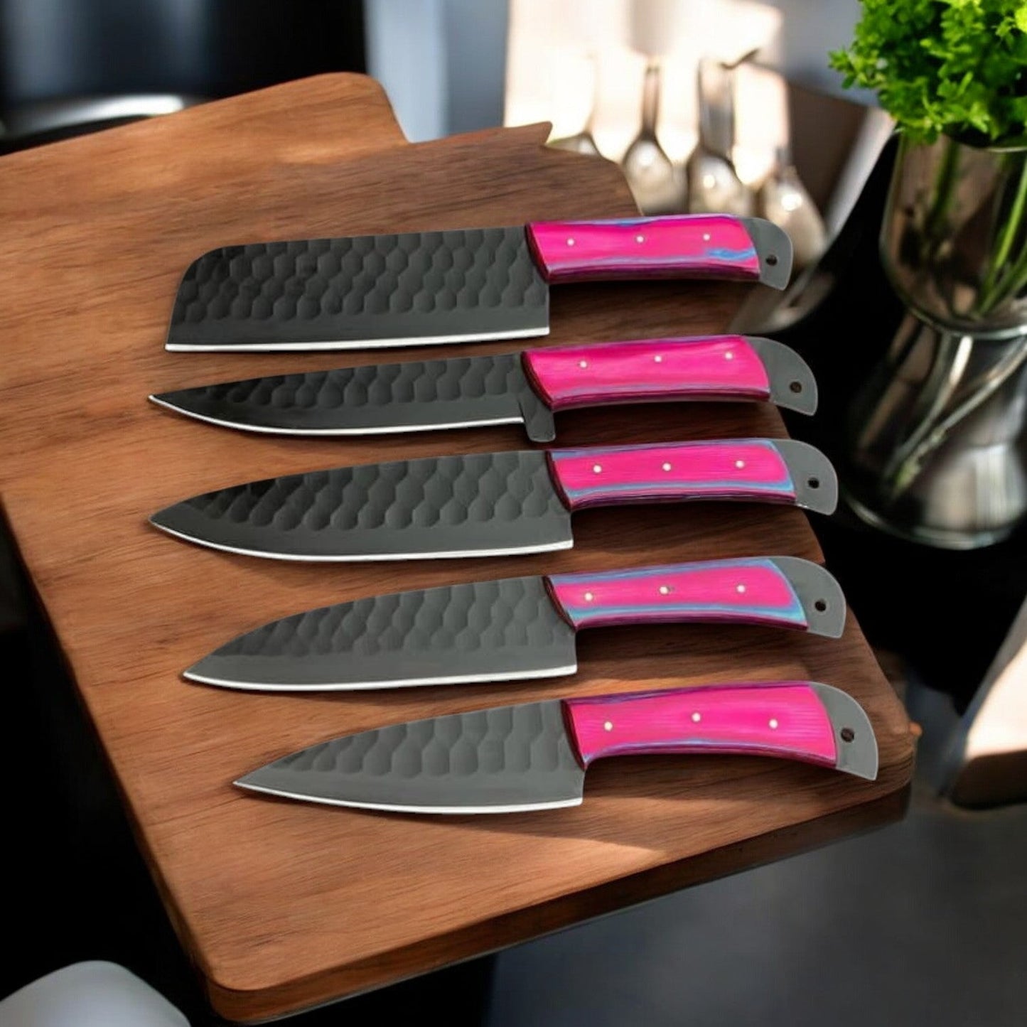 Handcrafted Premium Custom Knife Set For Chefs – Stainless Steel & Exotic Wood