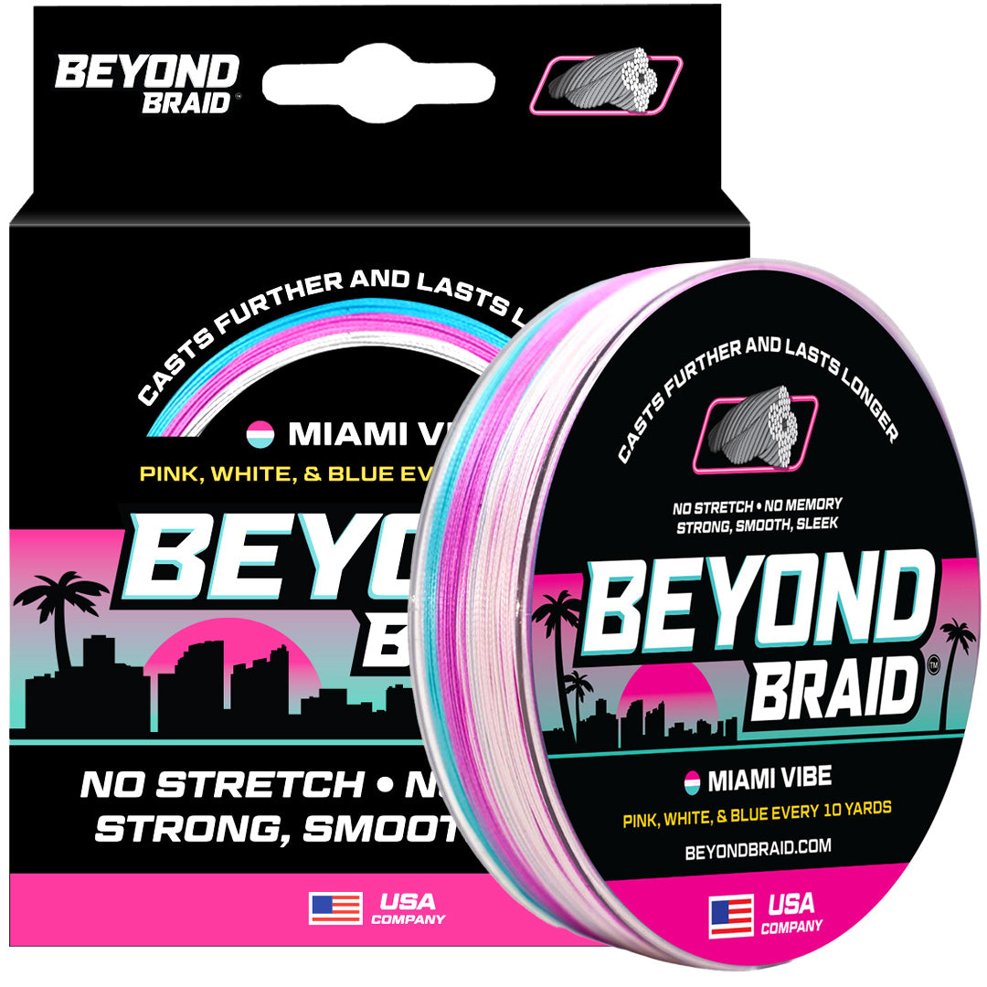 Miami Vibe - Pink, White, & Blue 300 Yards / 8lb Miami Vibe - Pink, White, & Blue 300 Yards / 8lb