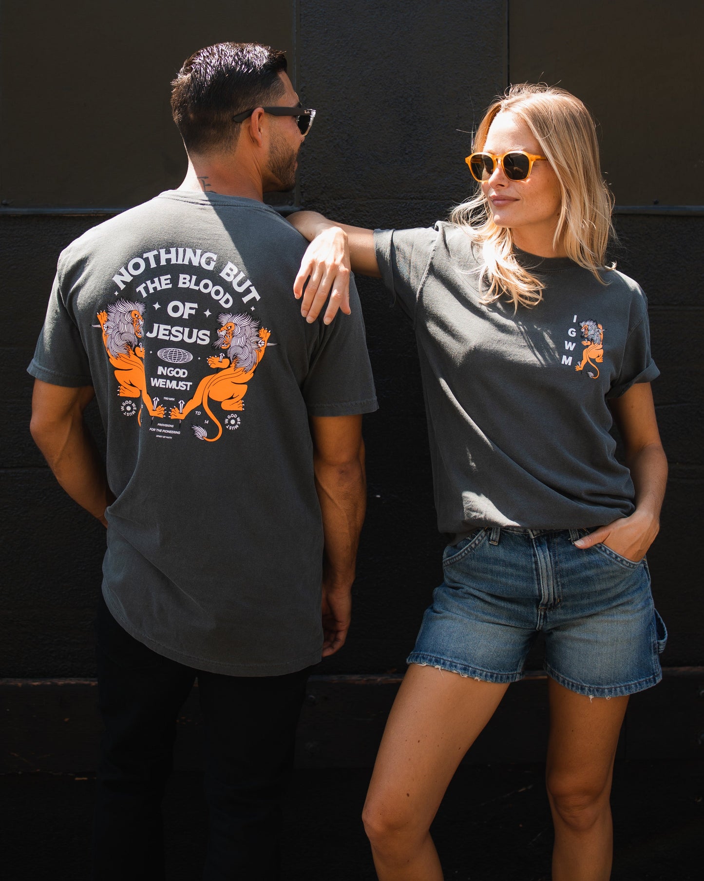 "Nothing But The Blood" Mineral Wash Premium Pepper Tee