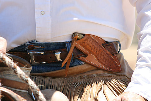 STAG TRACK STEEL – BUCKAROO WESTERN CUTLERY KNIFE WITH DAMASCUS & ANTLER HORN