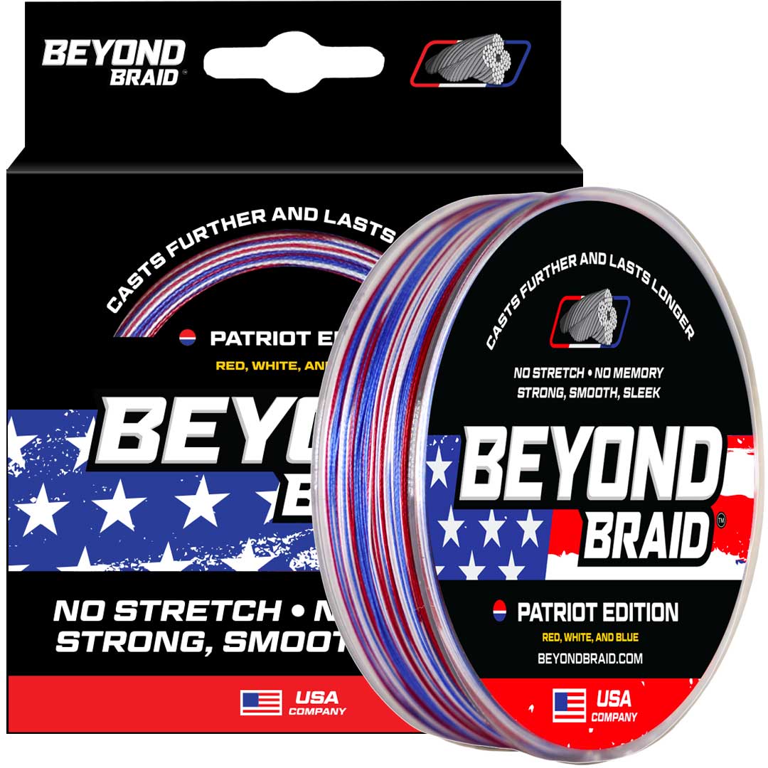 beyond braid braided fishing line - 300 Yards - No Fade, Pro Grade Performance for The Beyond Braid 8X Ultra Performance 8 Patriot Edition - Red, White,
