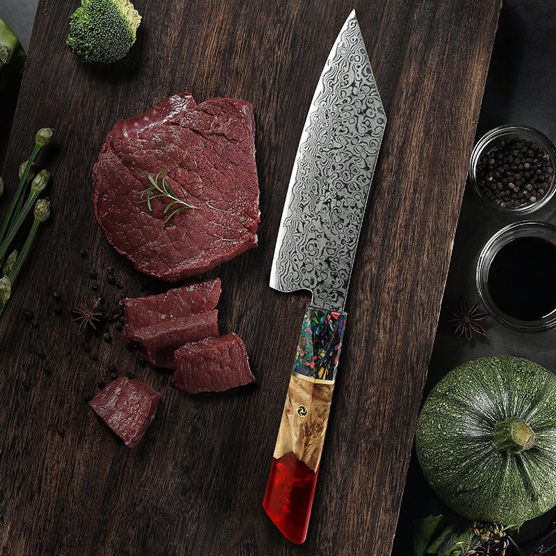 Pristine VG10 Chef Knife 10.5" with Exotic Olive Wood & Resin Handle