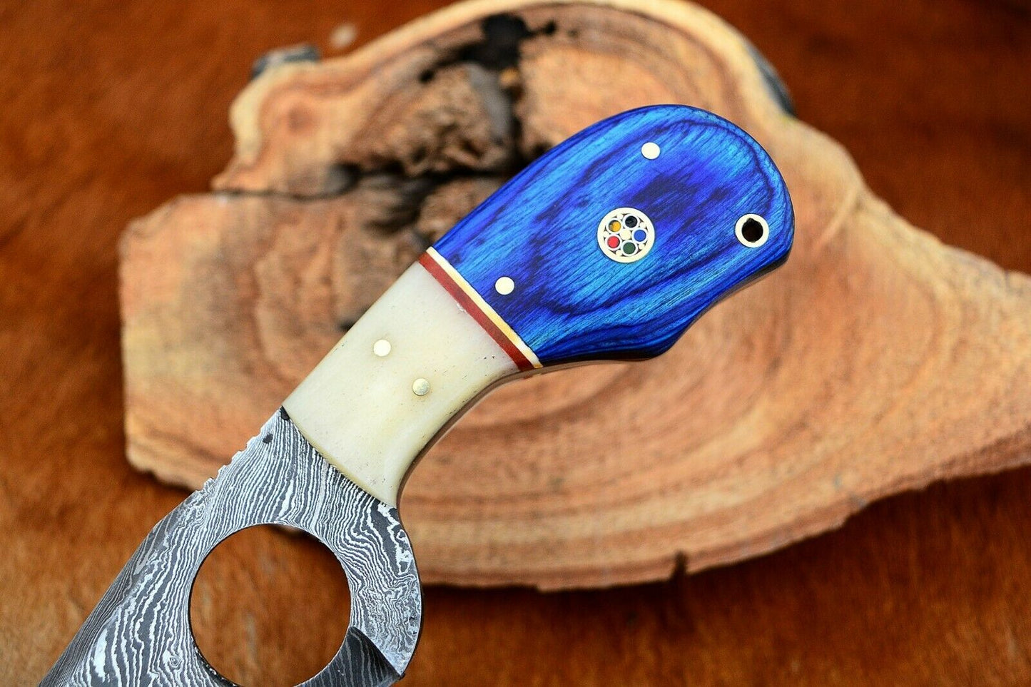 Custom Handmade Fixed Blade Damascus Steel Skinner Knife