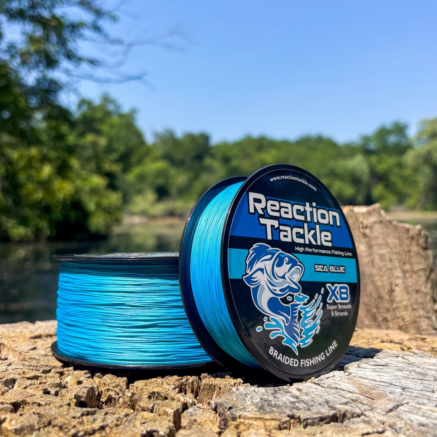 Reaction Tackle X8 Braided Fishing Line - Sea Blue 8 Strand