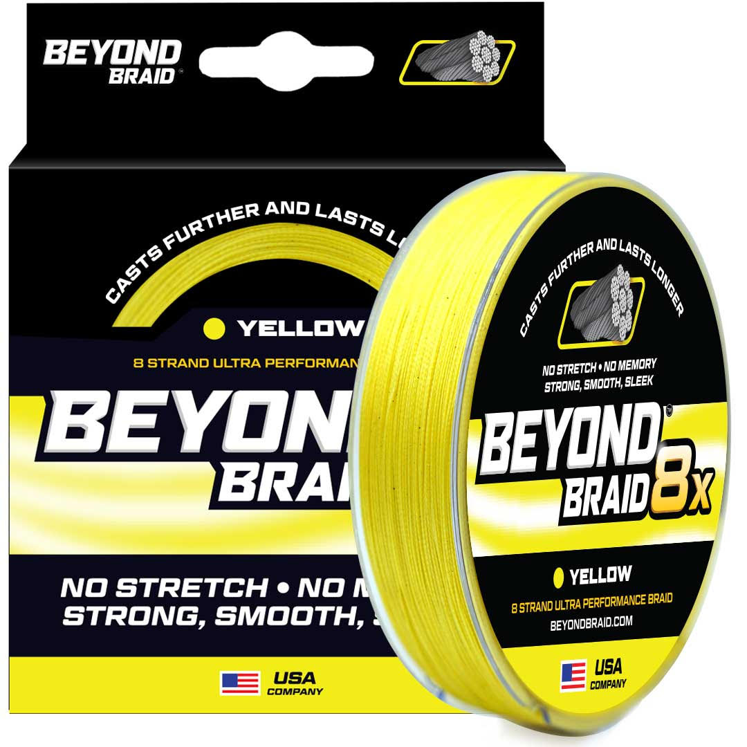Beyond Braid 8X Ultra Performance 8-Strand Fishing Line - Yellow - 300 Yards - 10 Lb. Beyond Braid 8X Ultra Performance 8-Strand Fishing Line - Yellow - 300 Yards - 10 Lb.