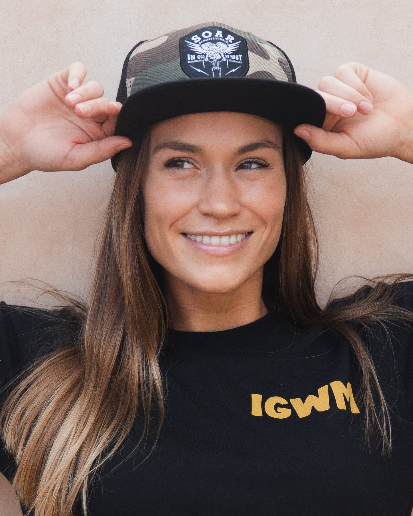 "Wings Like Eagles" Camo Snapback Hat