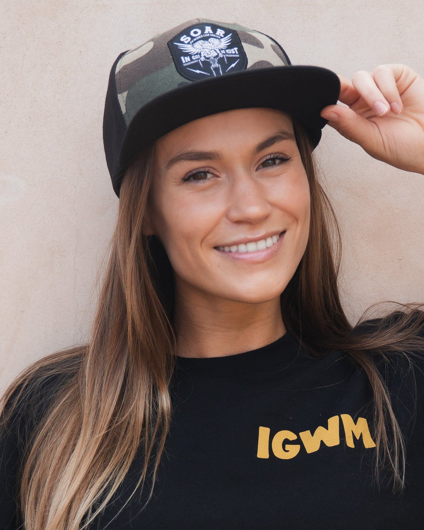 "Wings Like Eagles" Camo Snapback Hat