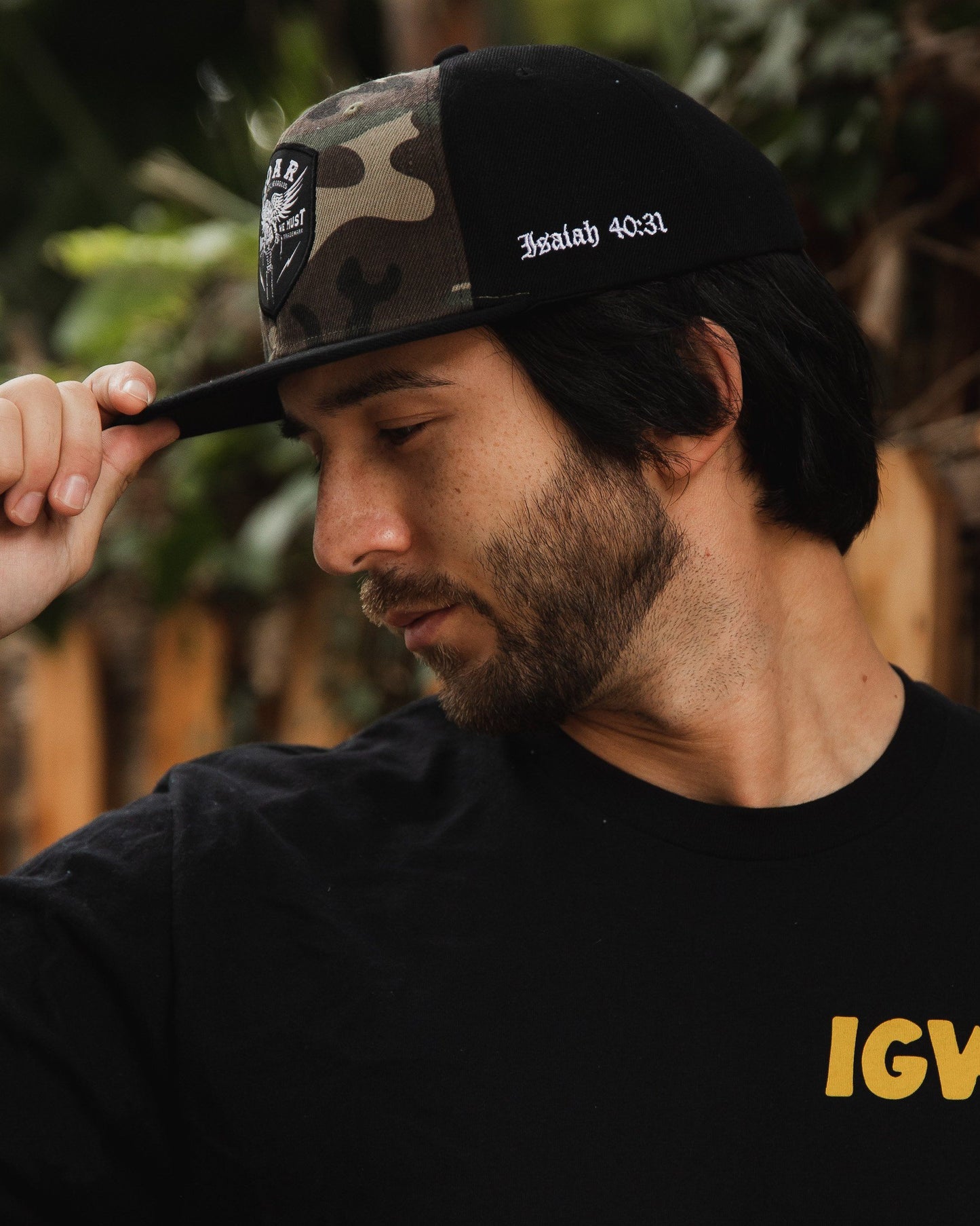 "Wings Like Eagles" Camo Snapback Hat