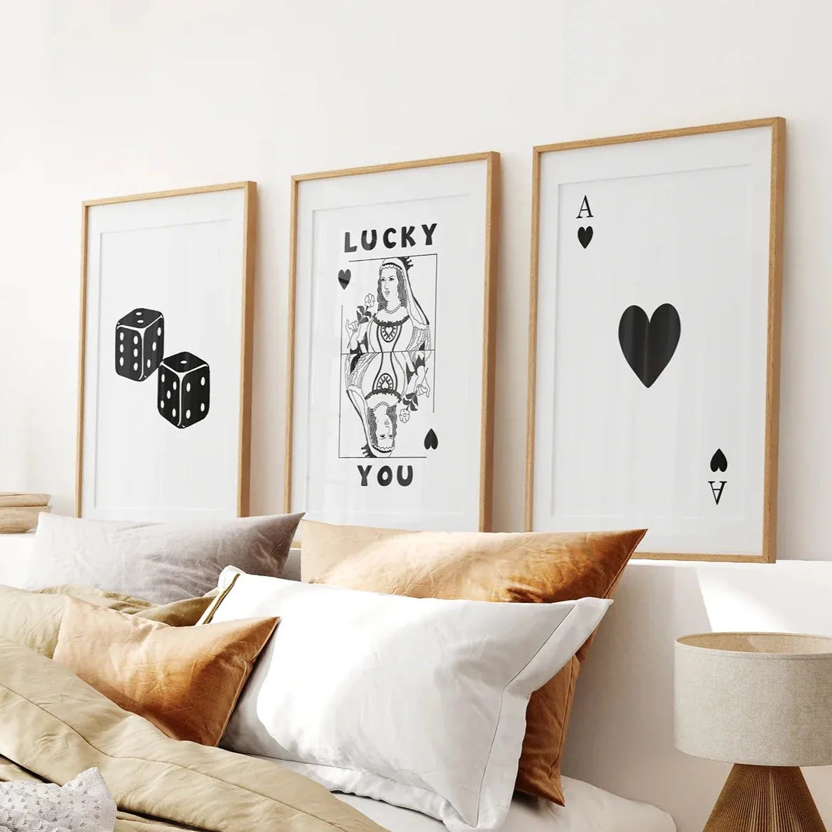 Trendy Playing Card Wall Art Set of 3 Prints