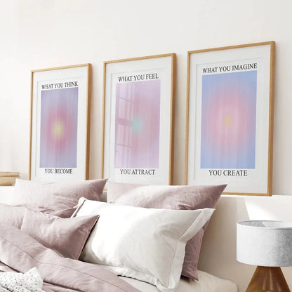 Trendy Spiritual Aura Energy Set of 3 Prints