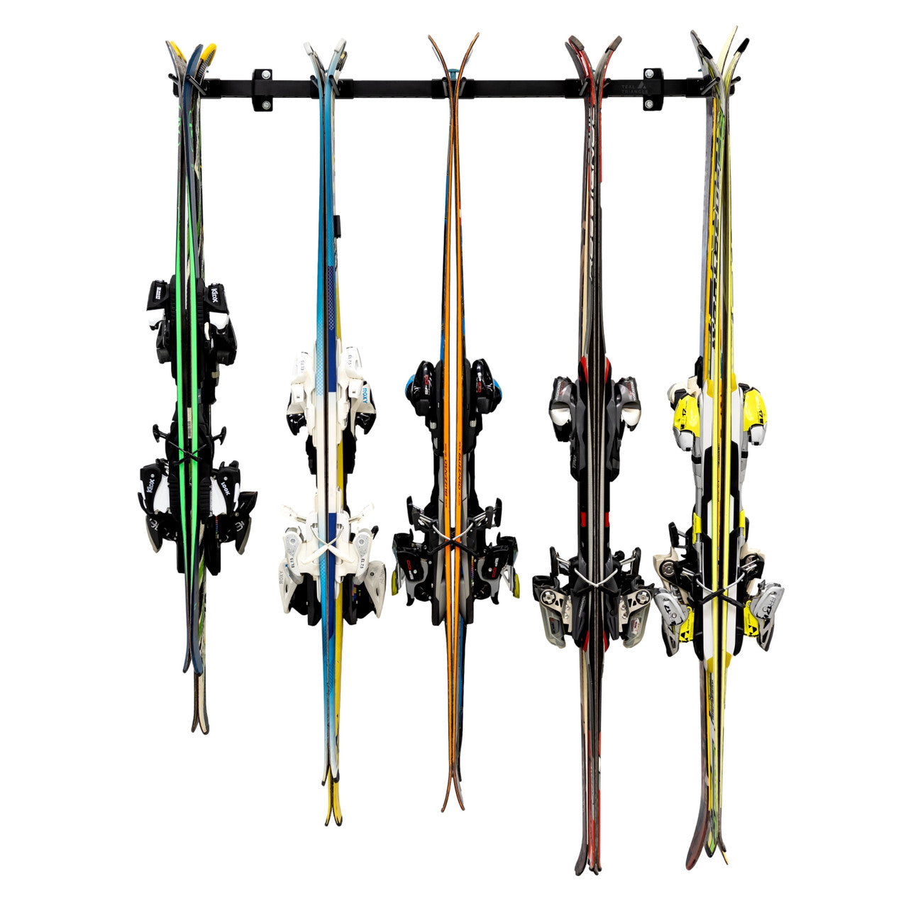 Solitude Ski Rack | Adjustable Wall Storage System | Holds 10 Pairs of Skis