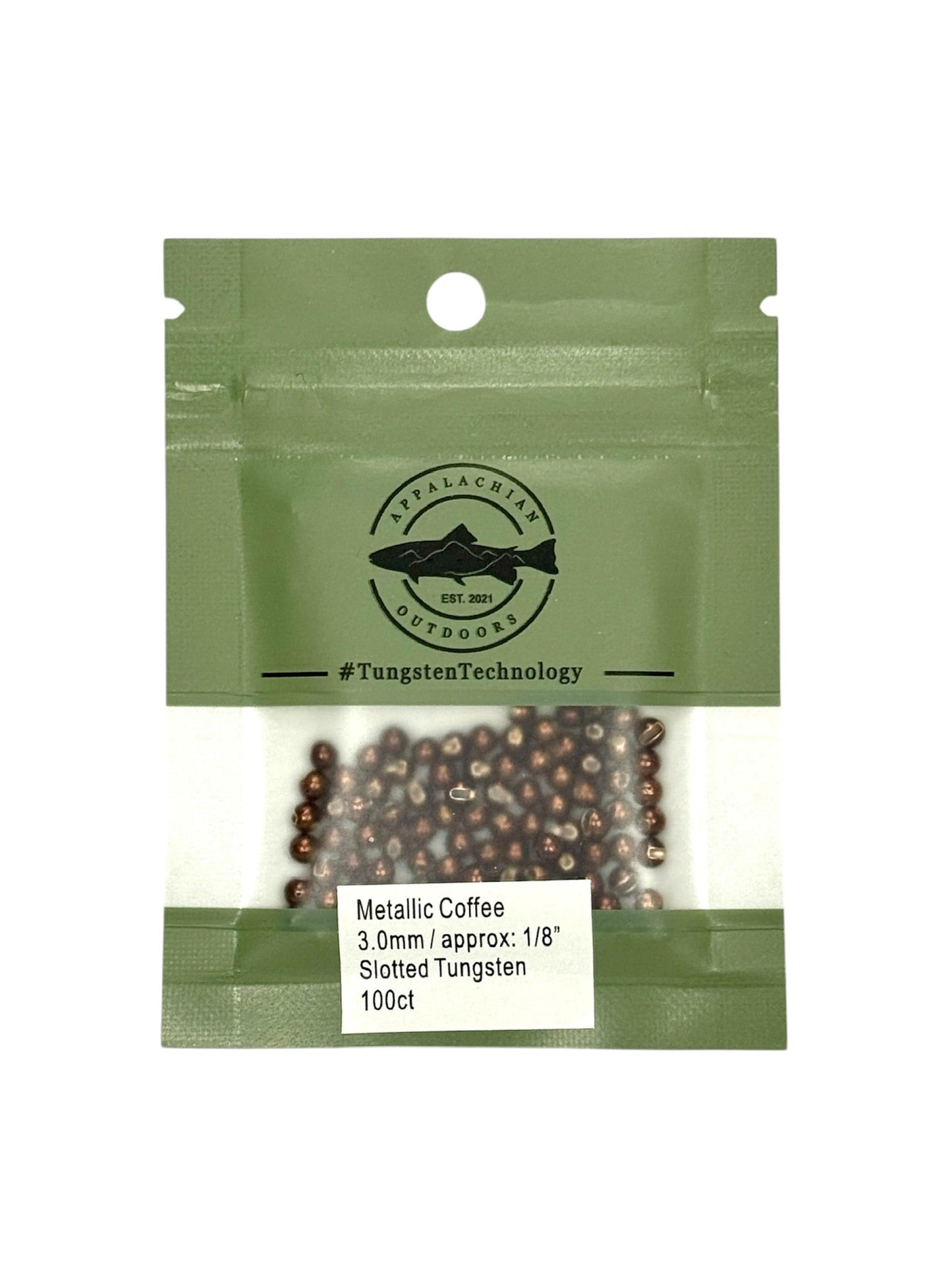 Appalachian Outdoors Slotted Tungsten Beads 100 Pack