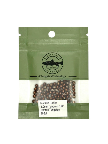 Appalachian Outdoors Slotted Tungsten Beads 100 Pack