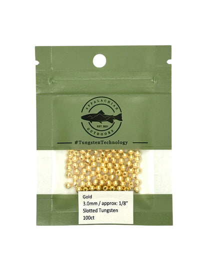 Appalachian Outdoors Slotted Tungsten Beads 100 Pack