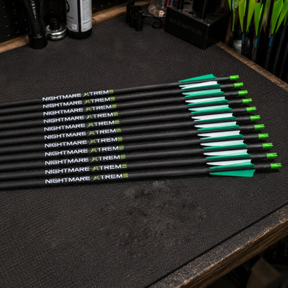 Nightmare Xtreme Crossbow Capture Nocks  FLO Green 12 pack .300 ID Shafts