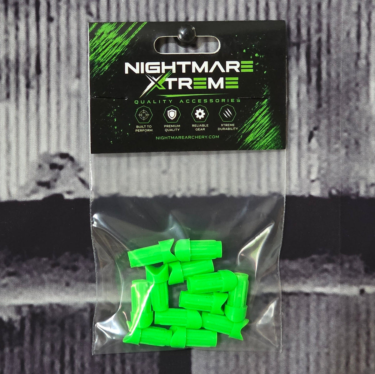 NIGHTMARE XTREME™ Half Moon Crossbow Nocks - 12 pack Green