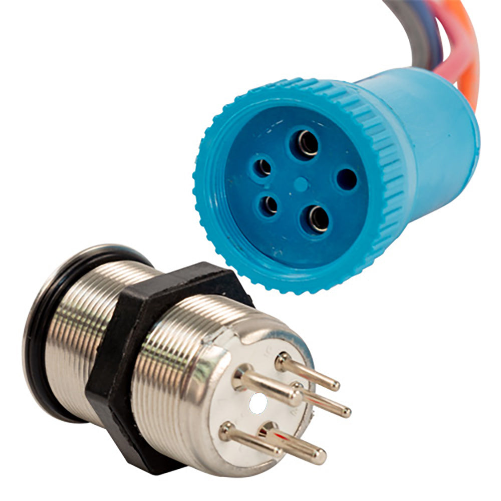 Bluewater 22mm Push Button Switch - OFF/ON/ON Nav/Anc Contact - Blue/Green/Red LED - 1' Lead