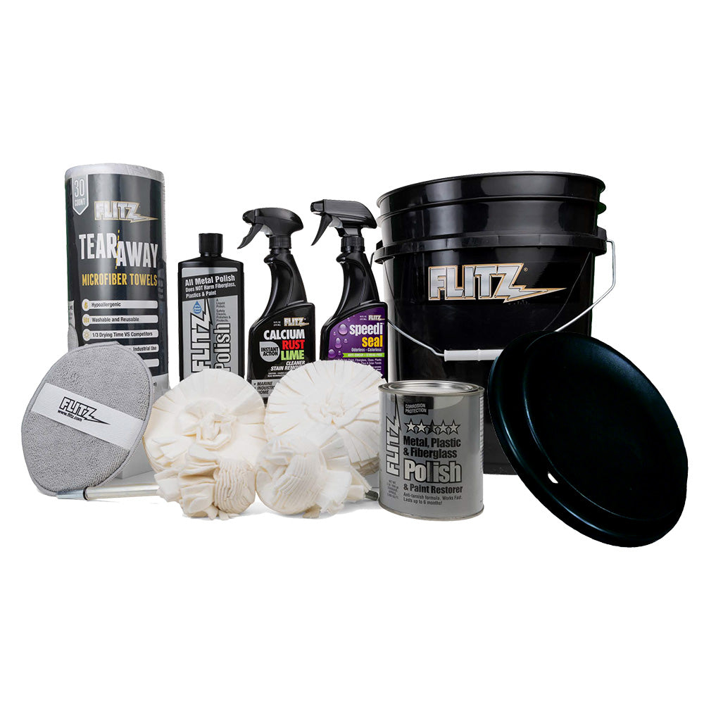 Flitz 5-Gallon Black Bucket Detailers Kit