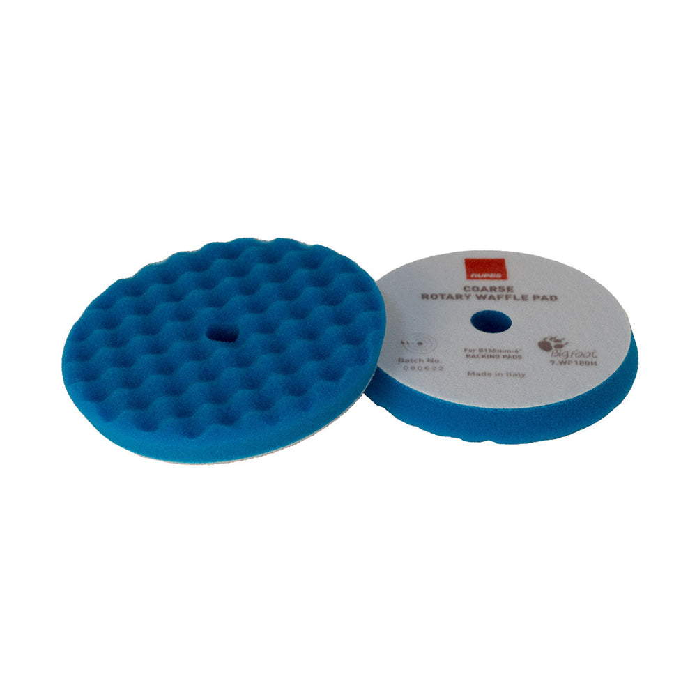 RUPES Velcro Waffle Coarse Polishing Foam Pad f/Rotary Polishers 180mm - Blue