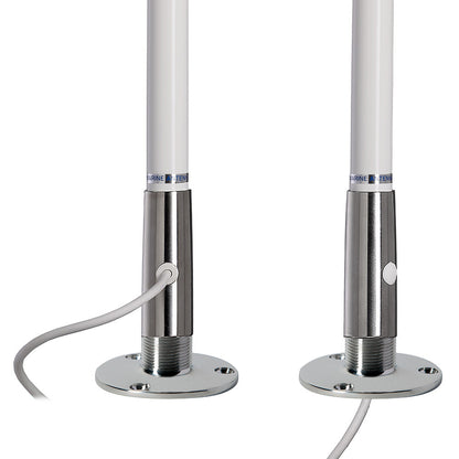 Scout Titan Series 4' White VHF Antenna 3dB Stainless Steel Ferule w/5M RG-58 Includes PL-259