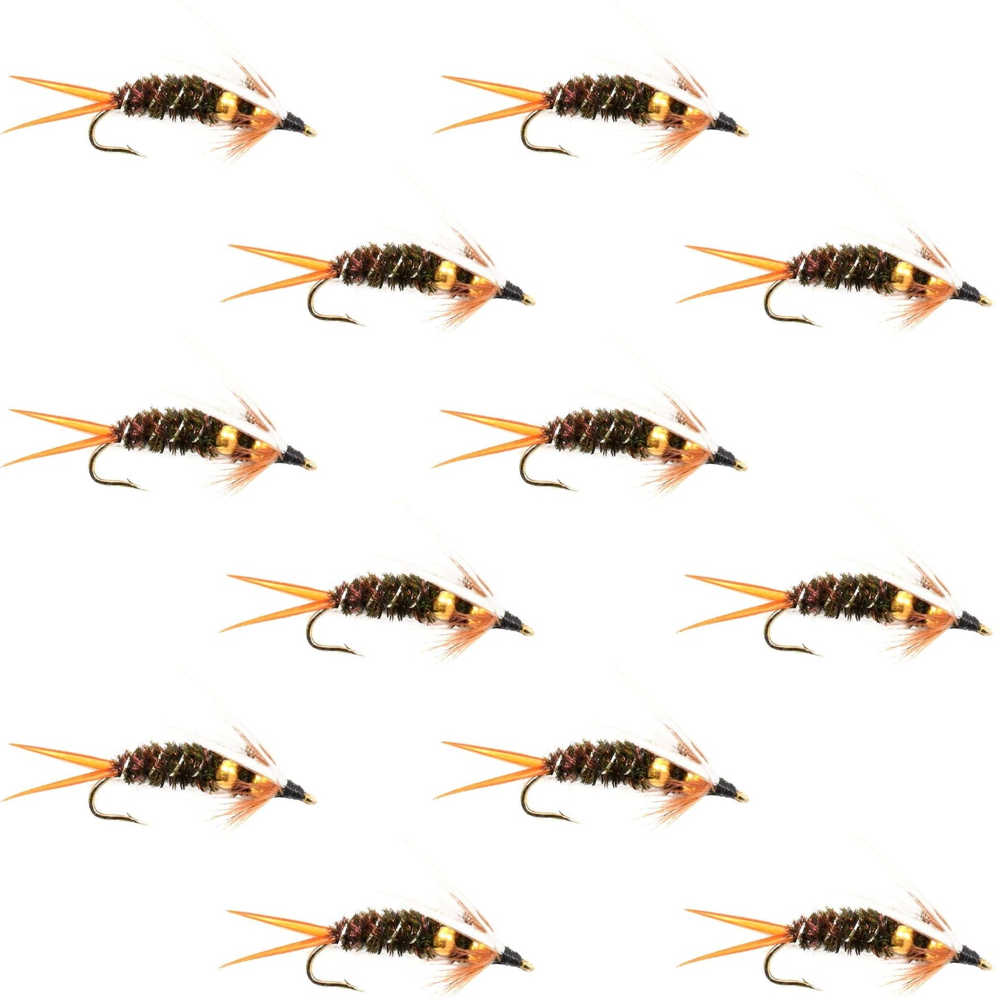 Double Bead Prince Nymph Fly Fishing Flies - 12 Flies Hook Size 12