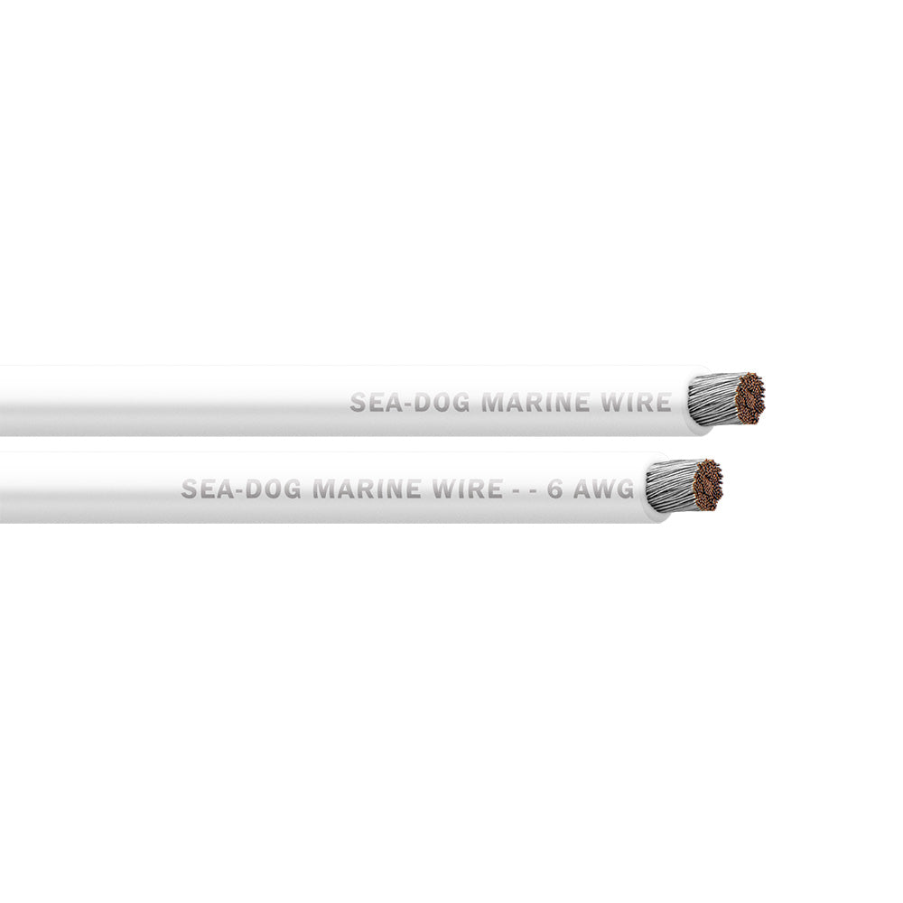 Sea-Dog 6 AWG White Battery Cable - 100'