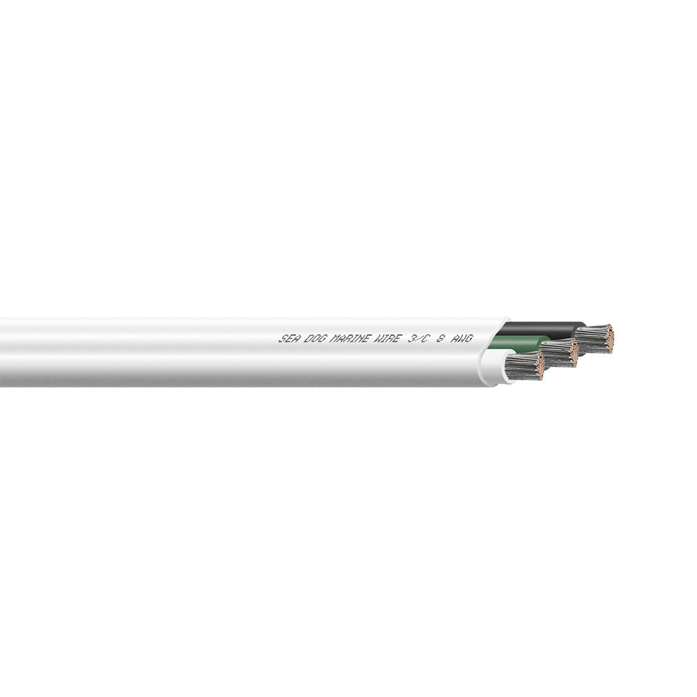 Sea-Dog 8/3 AWG Flat Triplex Wire - White/Green/Black - 25'