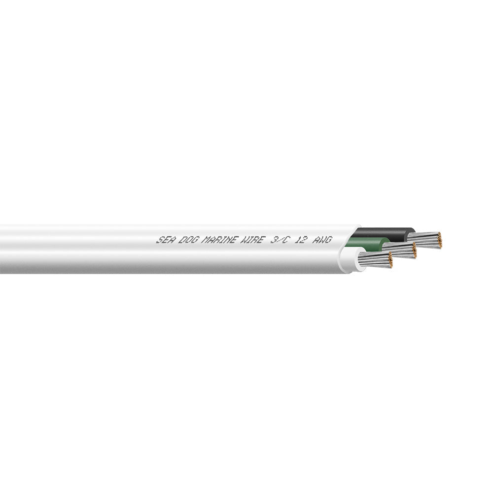 Sea-Dog 12/3 AWG Flat Triplex Wire - White/Green/Black - 25'